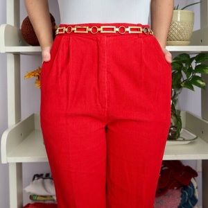 Cherry Red Corduroy Pants 🍒